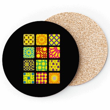 Discover Colorfull Geometric squares Coasters