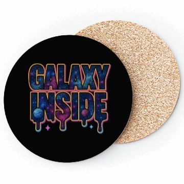 Discover Galaxy Inside Cosmic Typography Coasters