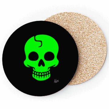 Discover Neon Green Skull Halloween Design Coasters
