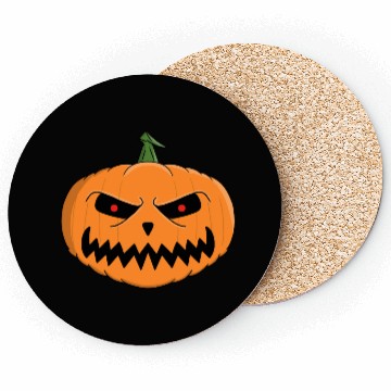 Discover Menacing Jack-O'-Lantern Halloween Design Coasters