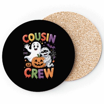 Discover Halloween Cousin Crew with Cute Mummy and Ghost Coasters