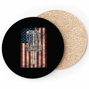 Discover Disc Golf – USA Flag Design Coasters