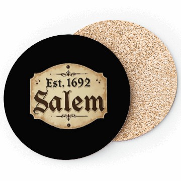 Discover Vintage Salem Establishment Logo Design Coasters