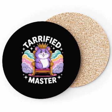 Discover Regal Hamster Crown Illustration Coasters