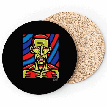 Discover Expressive Neon Abstract Portrait Coasters