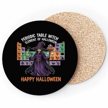 Discover Witch and Periodic Table Halloween Design Coasters