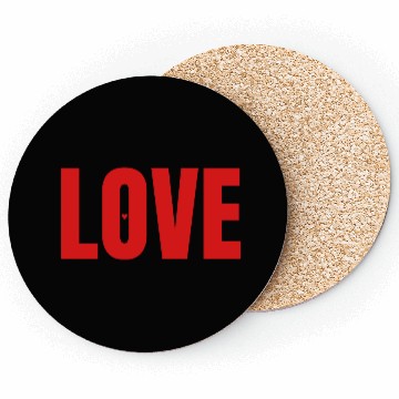 Discover Minimalist Red "LOVE" Typography Coasters