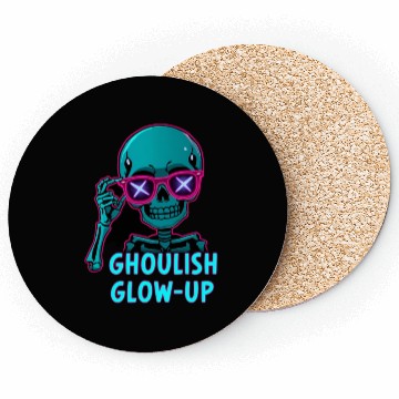 Discover Neon Skeleton with Ghoulish Glow-Up Coasters