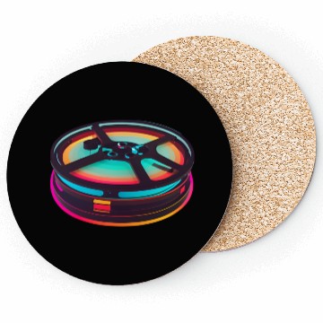 Discover Neon Color Wheel Retro Design Coasters