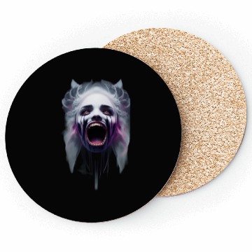 Discover Haunted Puppet Horror Art Coasters