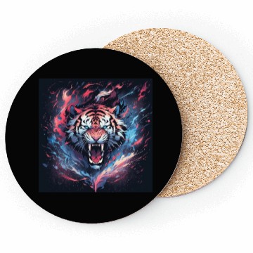 Discover Vivid Neon Tiger Burst Coasters