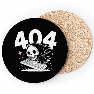 Discover Skull Cartoon Emergency 404 Error Design Coasters