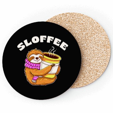 Discover Sloffee Sloth Coffee Lover Design  Coasters