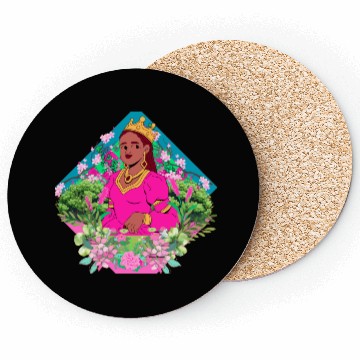 Discover Queen in pink and green  Coasters