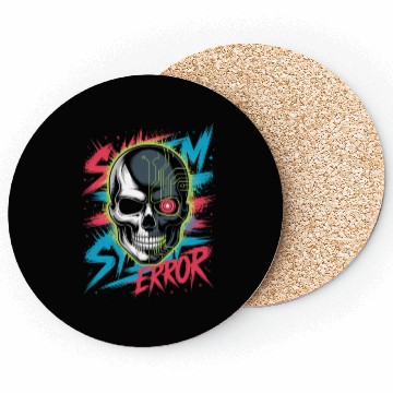 Discover Cyber Skull Horror Graphic Coasters Design