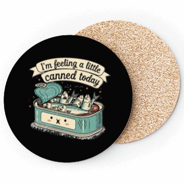 Discover Whimsical Canned Fish Humor Design Coasters