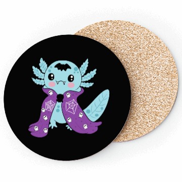Discover Cute Blue Vampire Axolotl Coasters