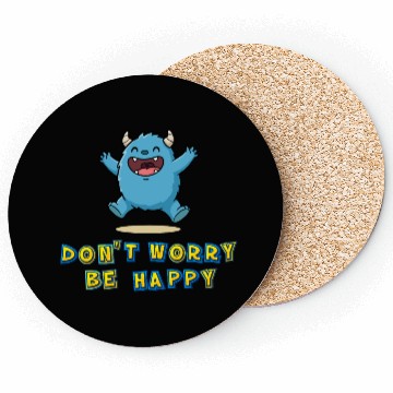 Discover Playful Monster with Positive Message Coasters
