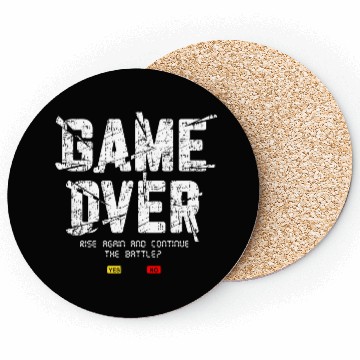 Discover Game Over Rise Continue Banner Coasters
