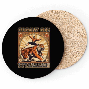 Discover Circus Performer Strong Man Lion Tamer Tiger Coasters