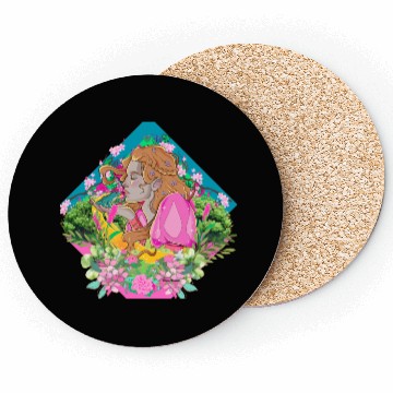 Discover Princess holding frog Coasters