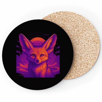 Discover Neon Fox Constellation Art Coasters