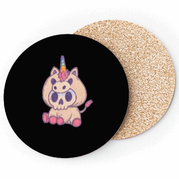 Discover Whimsical Unicorn Skull Coasters Design