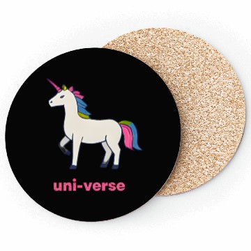 Discover Colorful Cartoon Unicorn Illustration Coasters