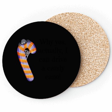 Discover Funny Quote Halloween Candy Cane with Spider Coasters