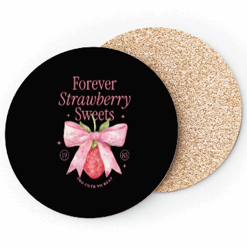 Discover Forever Strawberry Sweets Vintage Design Coasters