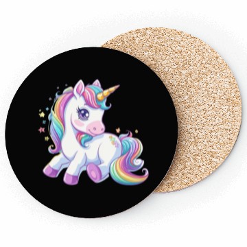Discover Cute unicorn rainbow fantasy Coasters