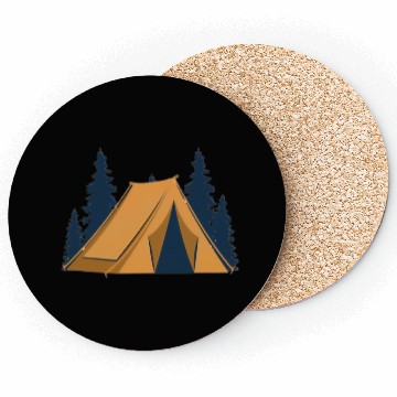Discover Serene Forest Camping Scene Coasters