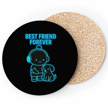 Discover Best Friend Forever Neon Illustration Coasters