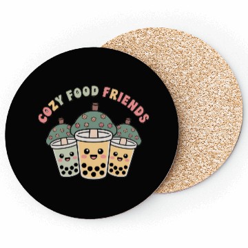 Discover Cute Bubble Tea Cloud Trio Design Coasters