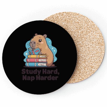 Discover Cute Hamster Reading with Books Coasters