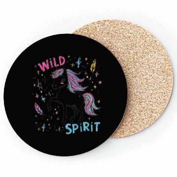 Discover Colorful Wild Unicorn Spirit Design Coasters