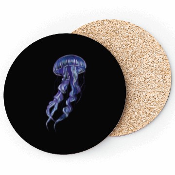 Discover Bioluminescent Purple Jellyfish Illustration Coasters