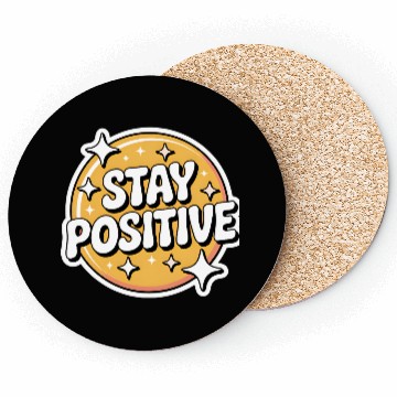 Discover Positive Vibes Motivational Sticker Coasters