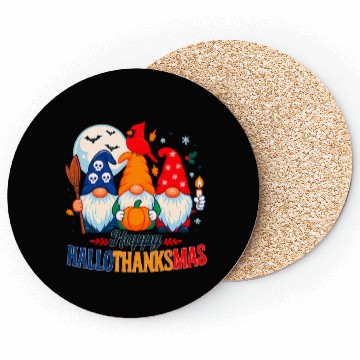 Discover Festive Gnome Thanksgiving Scene Coasters