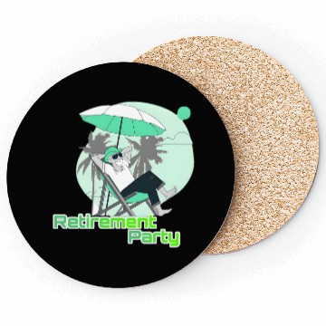 Discover Relaxing Retirement Party Illustration Coasters