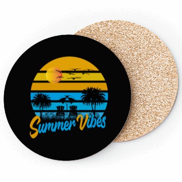 Discover Tropical Summer Vibes Sunset Scene Coasters
