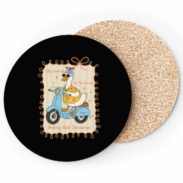 Discover Silly Goose Riding Scooter Design Coasters