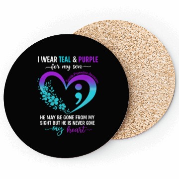 Discover I Wear Teal & Purple for My Son Suicide Prevention Coasters
