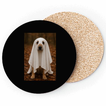 Discover Autumn Forest Ghost Dog Tapestry Coasters