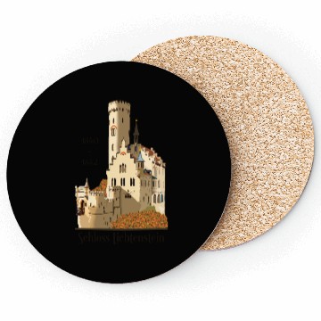 Discover Lichtenstein Castle, hand-drawn. Germany Coasters
