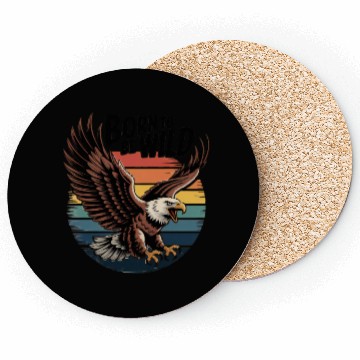 Discover Born to Be Wild Eagle Illustration Coasters
