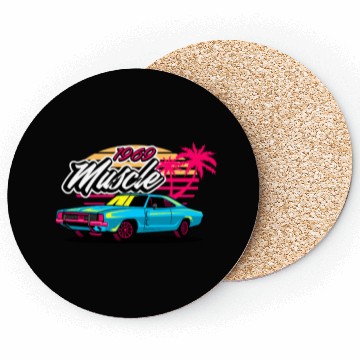 Discover Retro 1969 Muscle Car Sunset Design Coasters