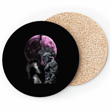 Discover Ancient Warrior Battle Moon Scene Coasters