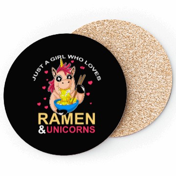 Discover Ramen and Unicorns For Girls Coasters