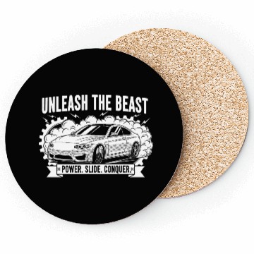 Discover Unleash the Beast Drift Car Design Coasters